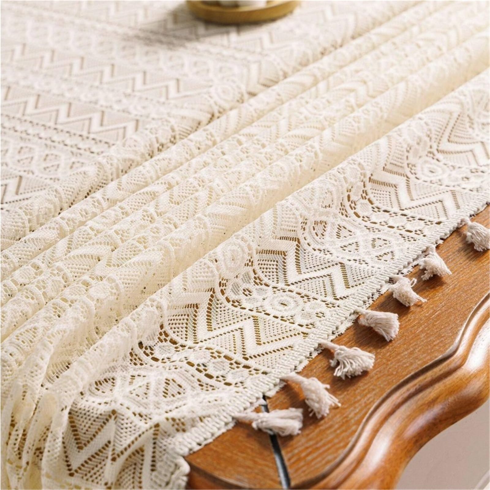 VIOLDHHJK Lace Tablecloth Lace Tablecloth Vintage Diamond Kitchen Tablecloths Party Banquet Dining Wedding Decorations(140x200cm)