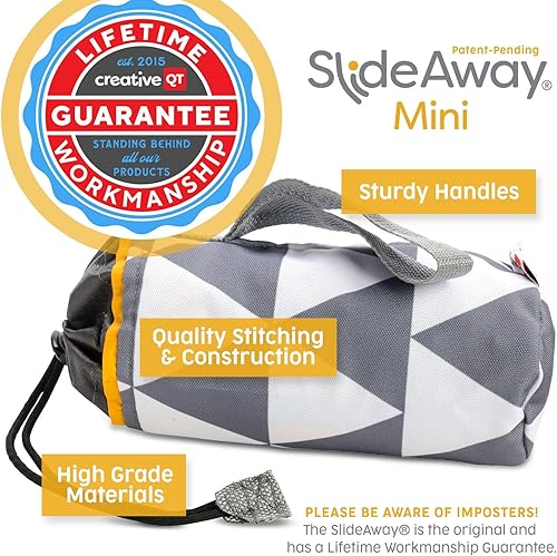 Miniatura 4 de Creative QT Mini bolsa de almacenamiento de juguetes SlideAway y tapete de juego, estampado de dinosaurio pequeño, organizador de juguetes de viaje