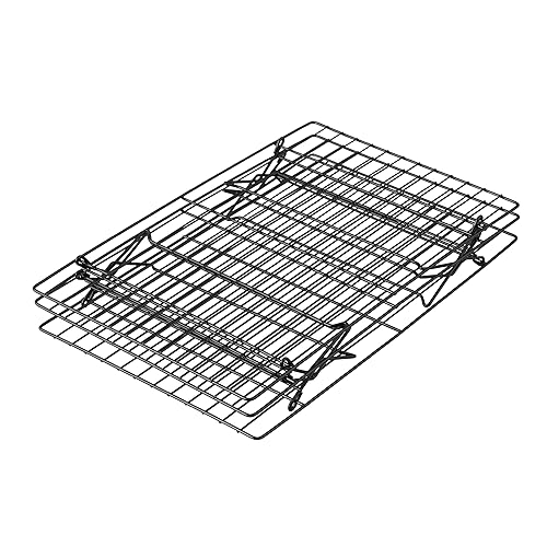 Wilton Excelle Elite 3-Tier Cooling Rack for Cookies, Cake and More - Cool Batches of Cookies, Cake Layers or Finger Foods, Black - Cakes and More - Rack