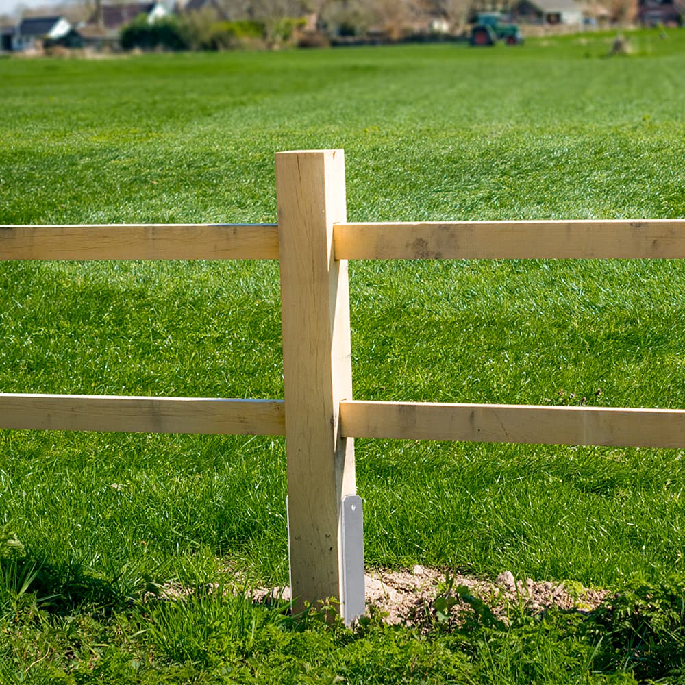 8x H-Pfostenanker 121 mm – H-Pfostenhalter für Zaun- und Holzpfosten, Robuste H-Anker für Gartenzaun, Carport, Pavillon und Holzbauprojekte (121 x 600 mm)
