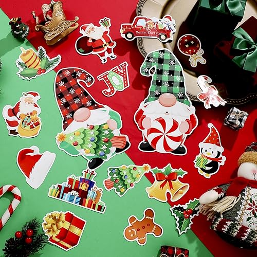 Miniatura 3 de Juego de 25 imanes de gnomo de Navidad, imanes de Navidad para refrigerador, Papá Noel, muñeco de nieve, decoración de nevera, imanes de Navidad,