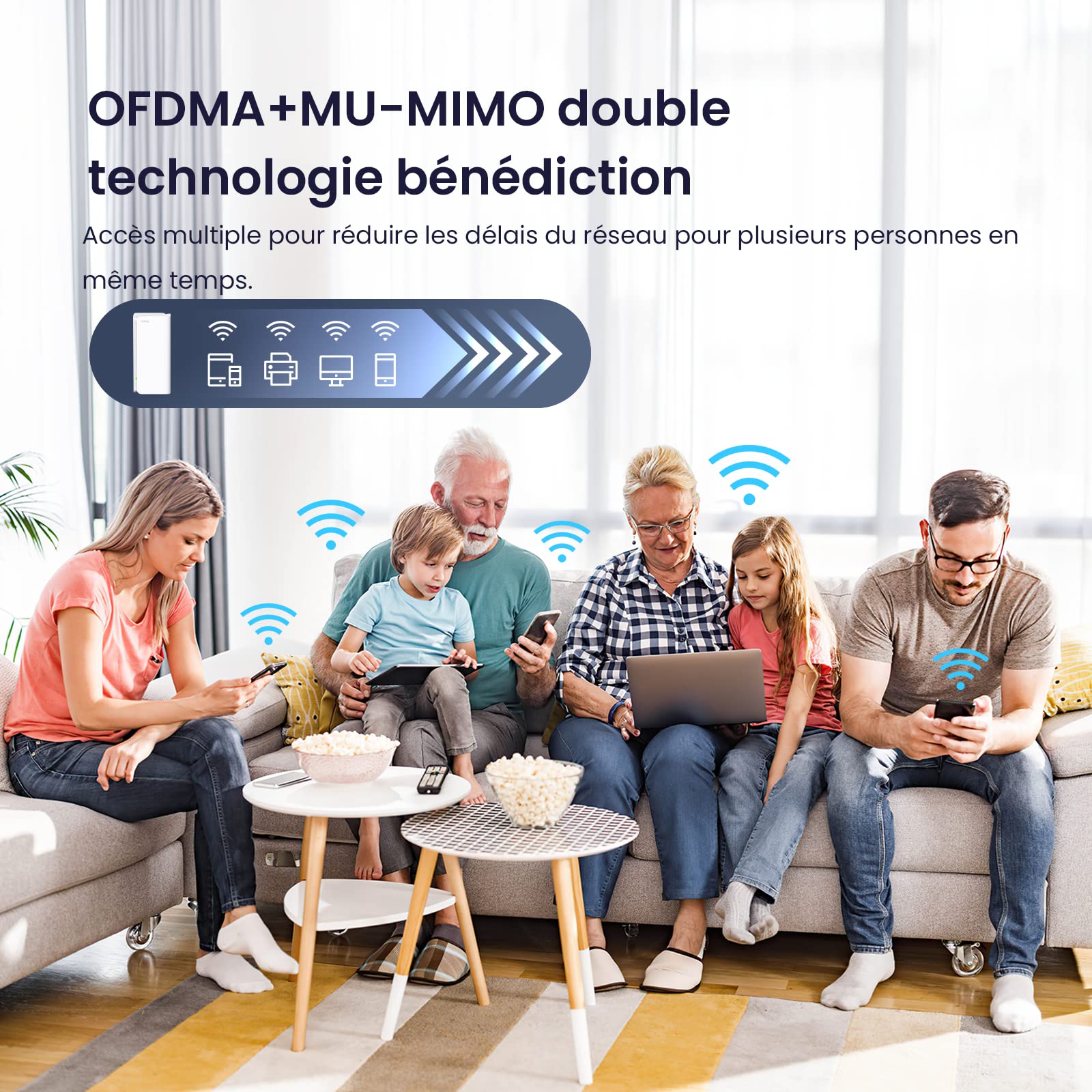 Tenda Nova Mesh MX15 Pro(3 Paquet) WiFi 6 AX 5400Mbps - Système Mesh WiFi 6 - Couverture de 360㎡(4200ft²) - Installation Facile - Rapport de Test de Vitesse - 200 appareils connectés