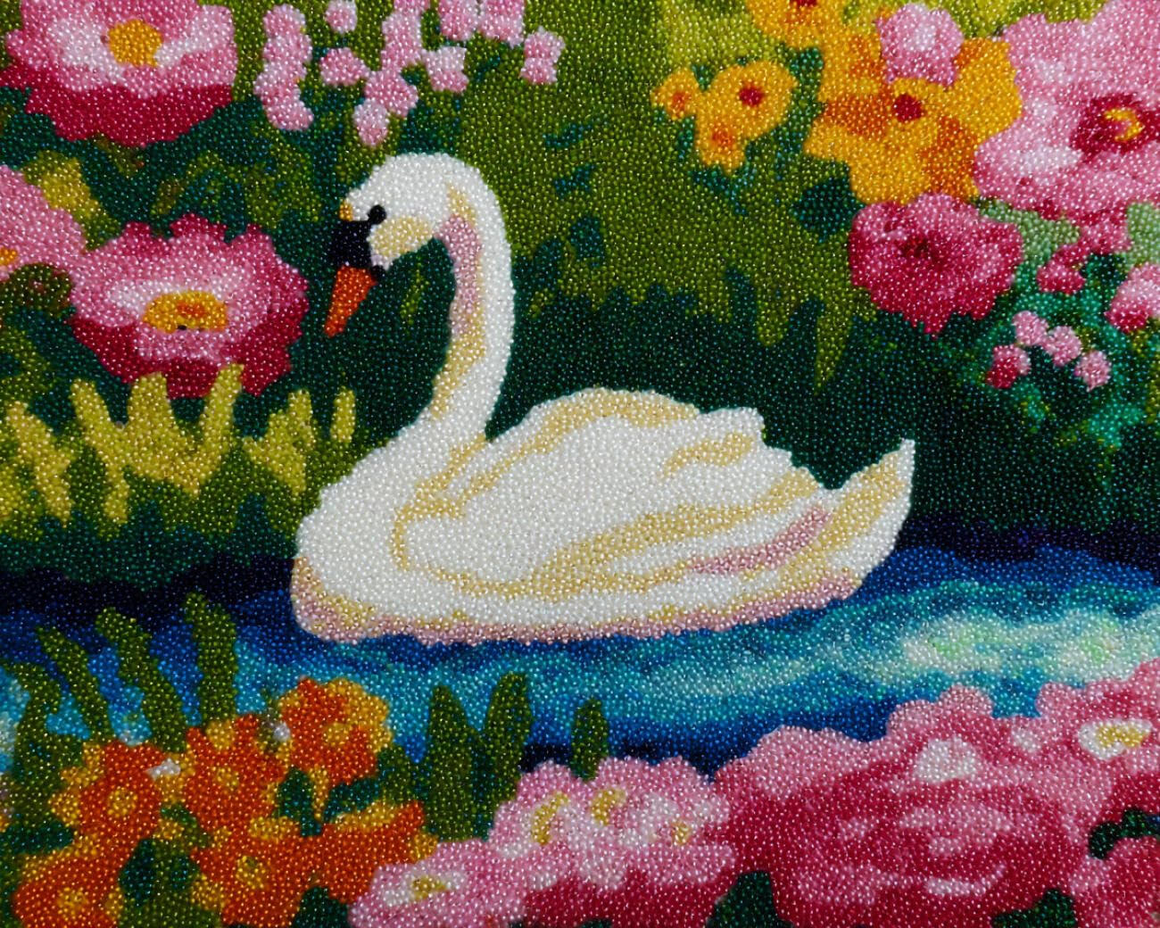 Henypt DIY Latch Hook Rug Kit Fantasy Swan 80x160cm