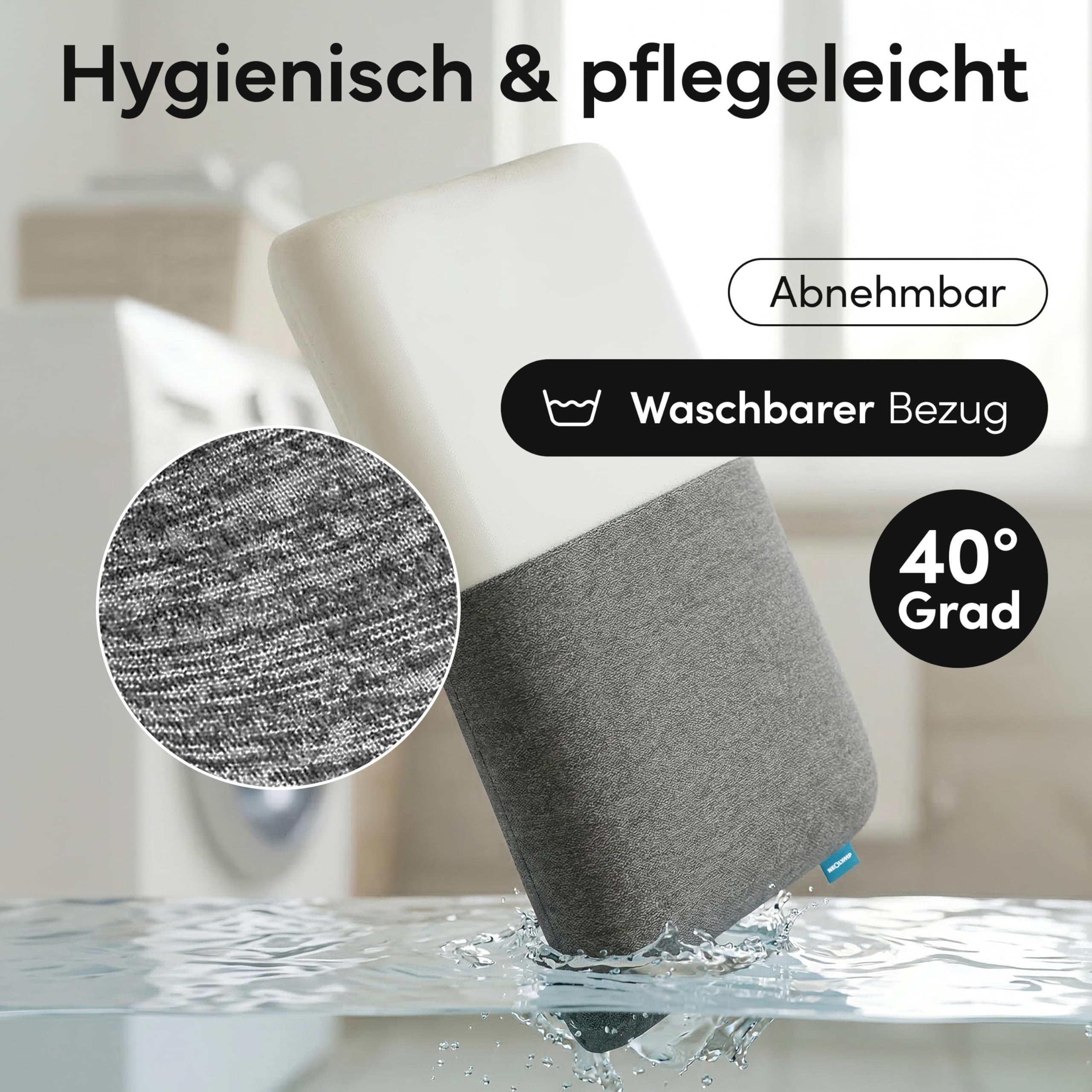 NEOLYMP Reisekissen Memory Foam 50x30x10 cm - kompaktes ergonomisches Kissen atmungsaktiv & waschbar mit Tragetasche - Camping Kissen & Flugzeug Kissen fürs Reiseformat (Reisekissen)