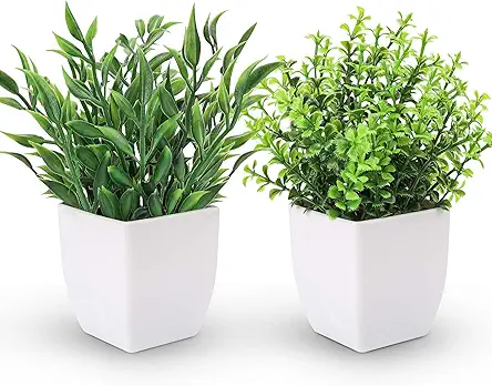 Der Rose 2 Packs Fake Plants Mini Artificial...
