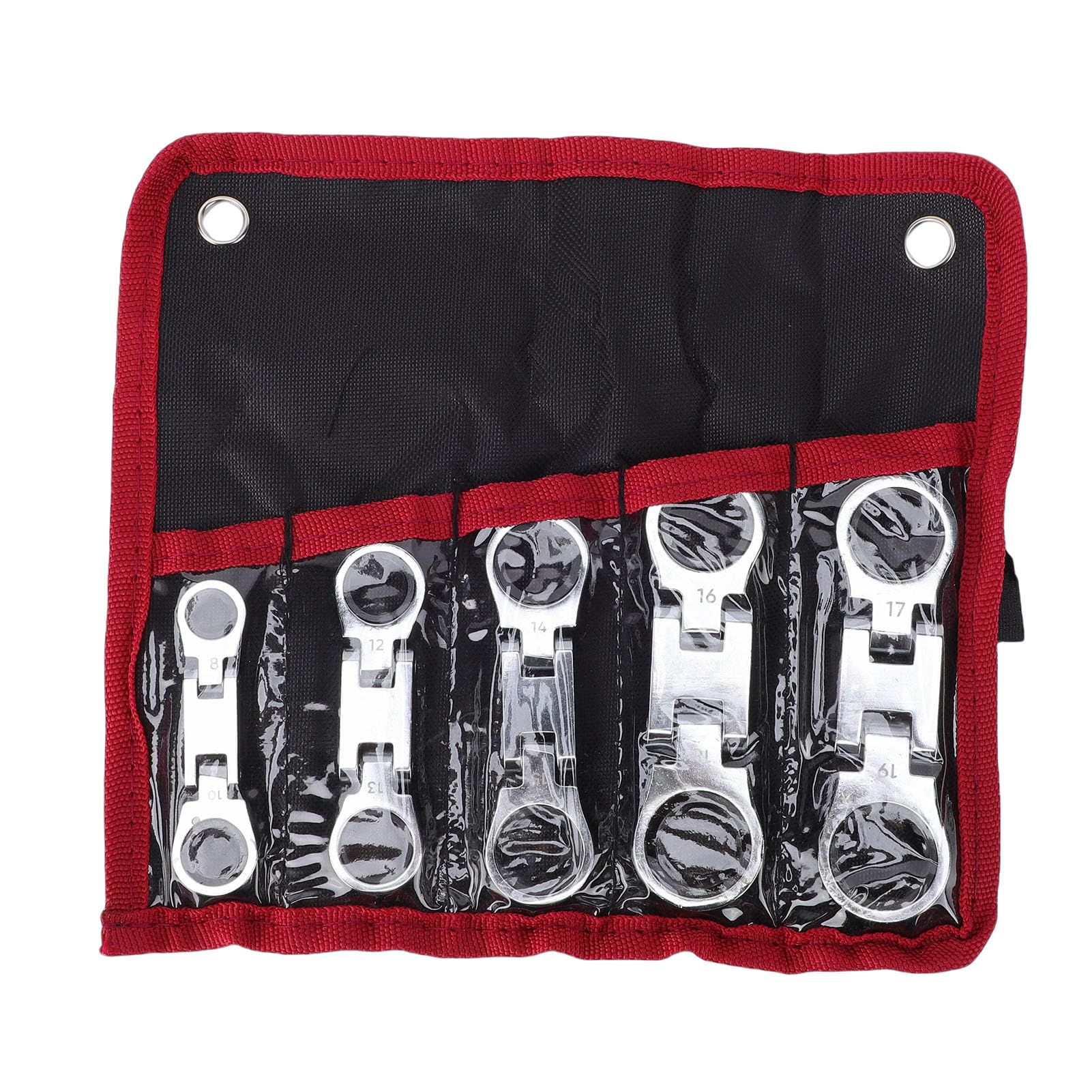 Fabater Chiavi a Cricchetto Metriche con estremità Flessibile, Versatile Set di Chiavi a Cricchetto a Doppia Testa da 5 Pezzi per Riparazione Bici, Kit di Attrezzi Compatto e Pratico