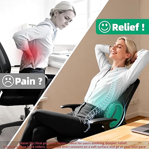 Miniatura 7 de Rodillo de espalda para aliviar el dolor de espalda y estiramiento, rodillo de masaje de tejido profundo soporta hasta 530 libras  529.1 lbs,