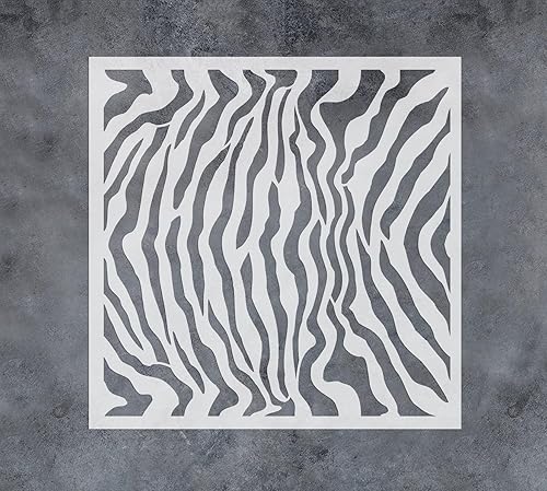 GSS Designs - Plantillas de cebra para pintar sobre lienzo de madera, papel, tela, azulejos de pared, plantillas de piel de cebra, 12 x 12 pulgadas,