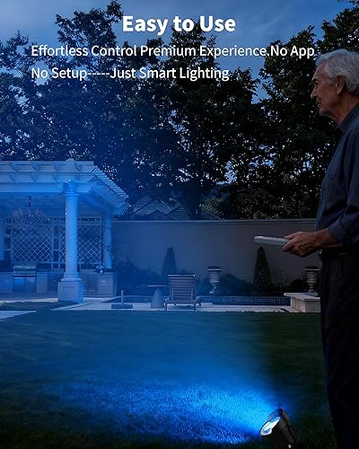 Miniatura 3 de Ofuray Luces solares de punto al aire libre, RGB con cambio de color con 8 modos de iluminación, luces de paisaje impermeables IP67 con cable de 3m,