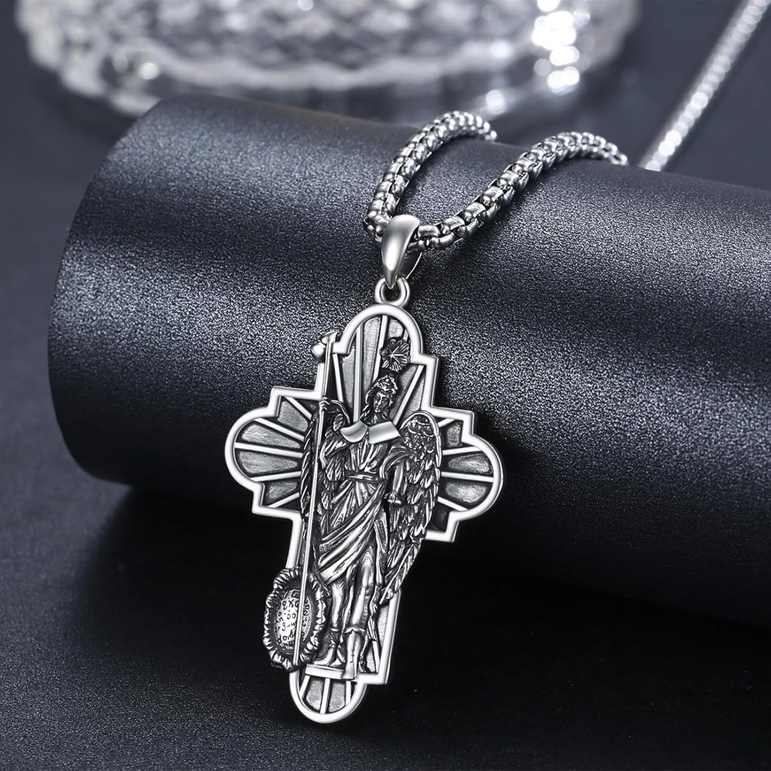 TwoAnts 925 Sterling Silver Patron Saint Medal Necklace Protection Catholic Jewelry Gifts for Men Women - Image 2