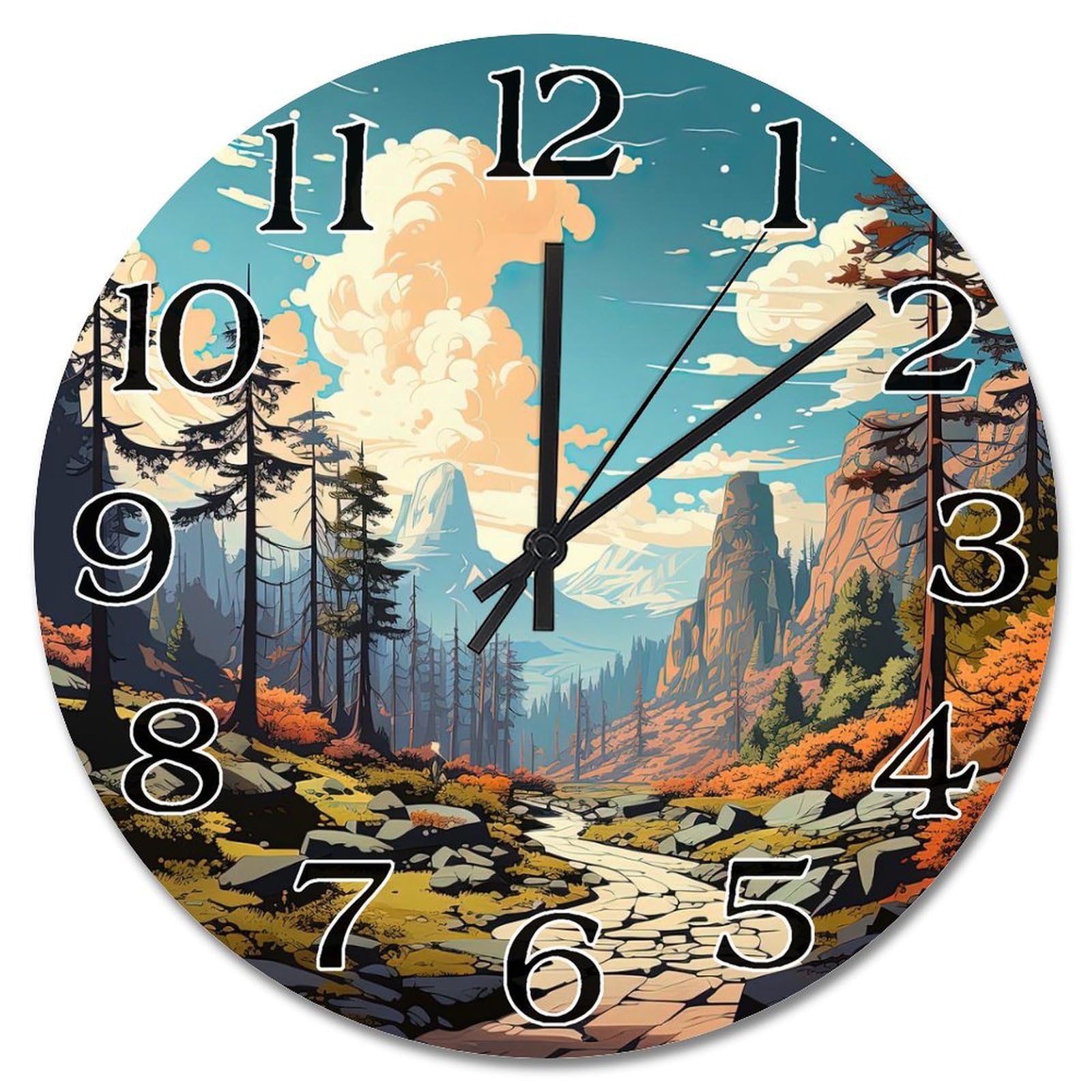 Horloge murale bois 30,5 cm : cadeau idéal déco parc national salon