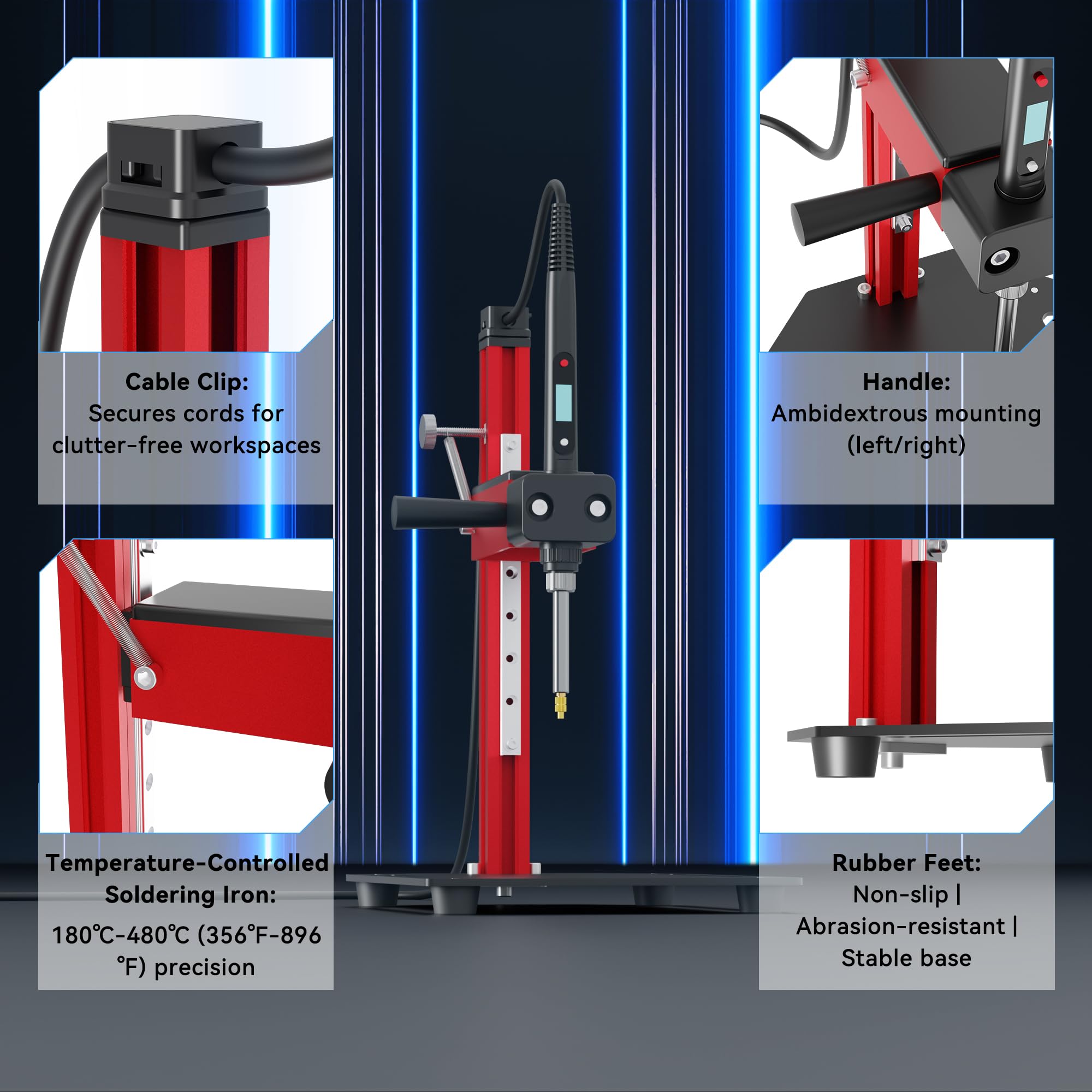 Heat Set Insert Tool, pionowa pomoc do wytapiania wkładek gwintowanych (czerwona) | Pionowe narzędzie do wytapiania z mosiądzu 7 szt. do wkładek gwintowanych M2-M8 akcesoria do druku 3D