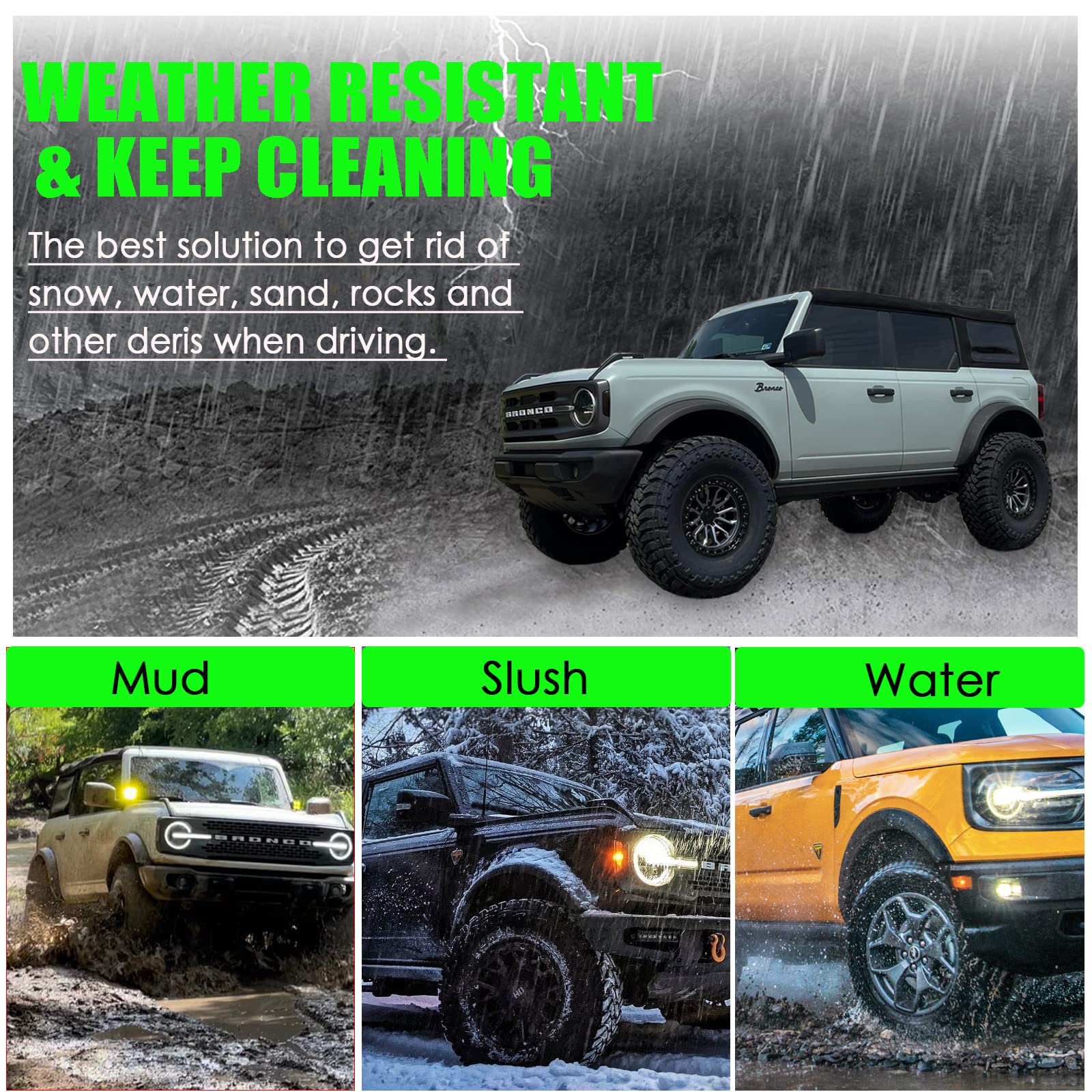 Front Mud Flaps For Ford Bronco 2021 2022 2023 2024 NO