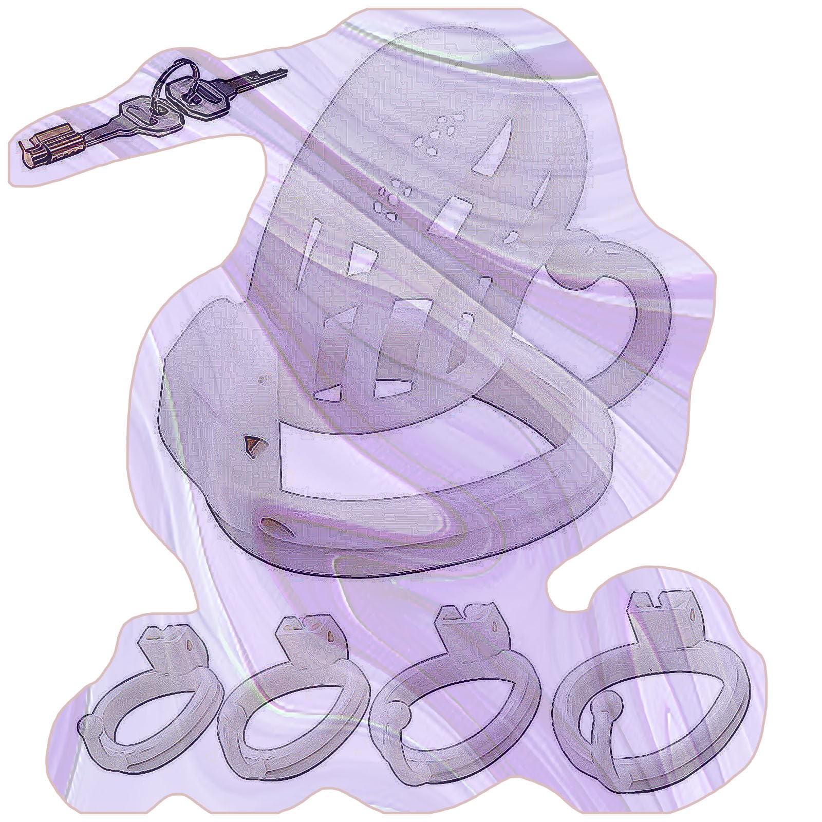 Men's Breathable Honeycomb Protection Cage, Practice Set with 4 Rings and Hook -YA26US (White:C, Large)