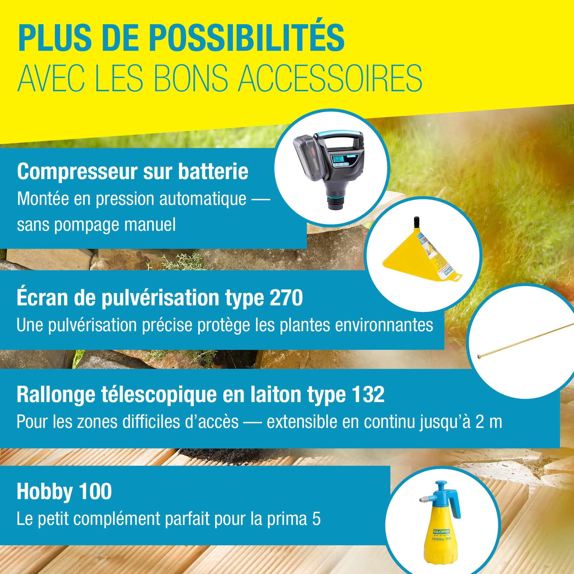 Gloria Pulvérisateur de Jardin Prima 5 | Pulvérisateur à Pression 5L avec Lance & buse réglable en Laiton | Pulvérisateur Manuel pour Plantes, Balcon, terrasse & désherbage
