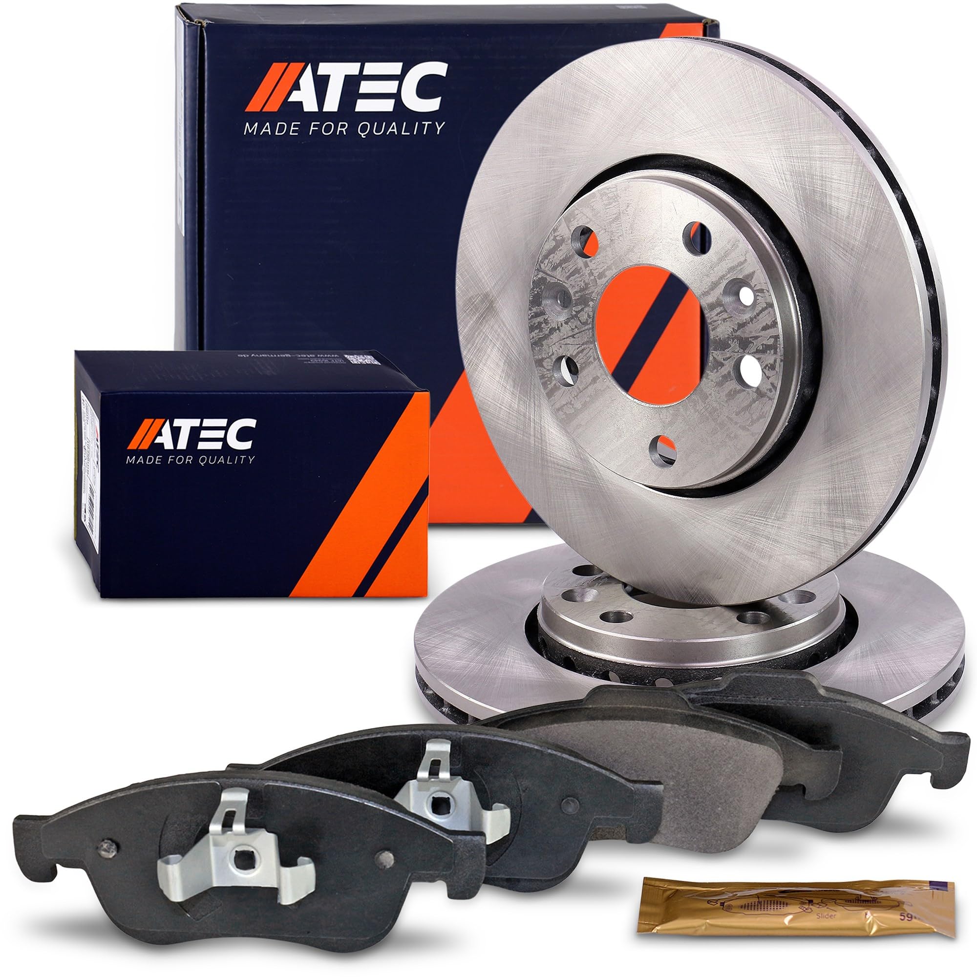 ATEC Germany 2x Discofreno, 1x Kit pastiglie freno, Freno a disco