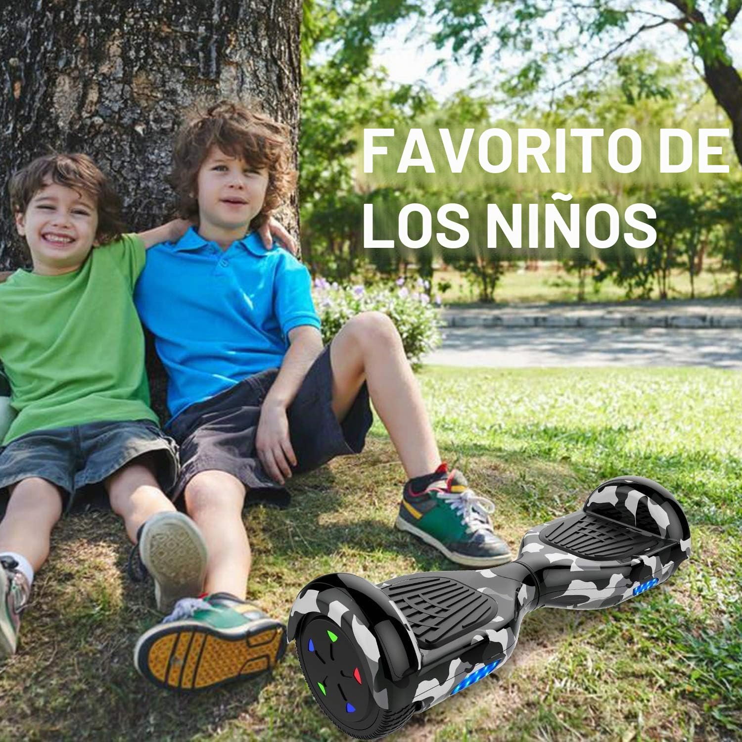 GeekMe Hoverboards de 6.5" Dual Motors 2 Ruedas de Equilibrio automático hoverboards con Luces LED Bluetooth Modelo