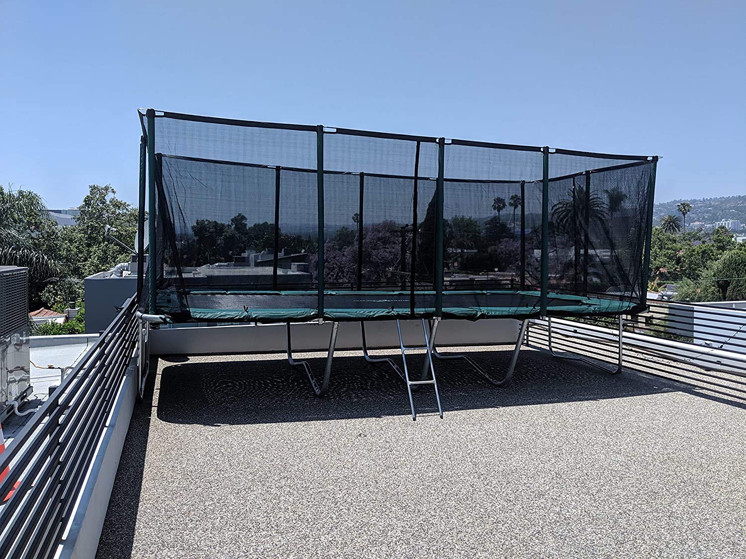 Galactic Xtreme Commercial Grade Rectangle Trampoline - 10x23 Gymnastics Trampoline with Net Enclosure - Heavy Duty 750lbs Jumping Capacity