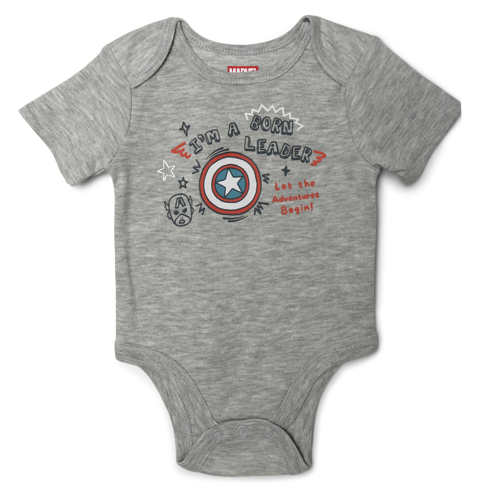 Marvel Avengers Baby-Bodys, Neugeborene bis Säuglingsgrößen (Neugeborene - 24 Monate), Creme/Blau/Grau, 24 Monate, 5er-Pack