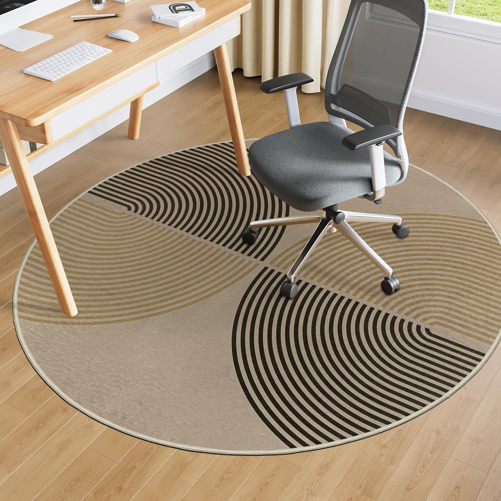 120 x 120 cm arco iris alfombrilla para silla de oficina para alfombra, alfombrilla antideslizante para protección del suelo de oficina, silla de escritorio delgada para suelos de madera OEKO-TEX STANDARD 100