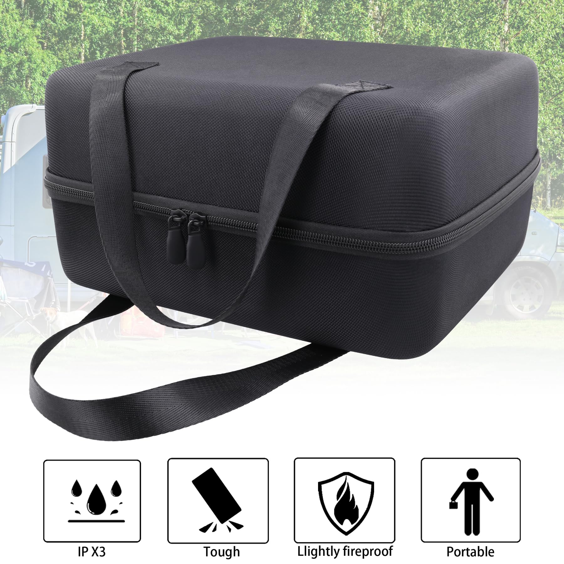 co2CREA Duro Viajar Caja Estuche Funda para EF ECOFLOW Estación energía portátil RIVER 2 256Wh LiFeP04 Generador solar(Funda Solo,Case Only)