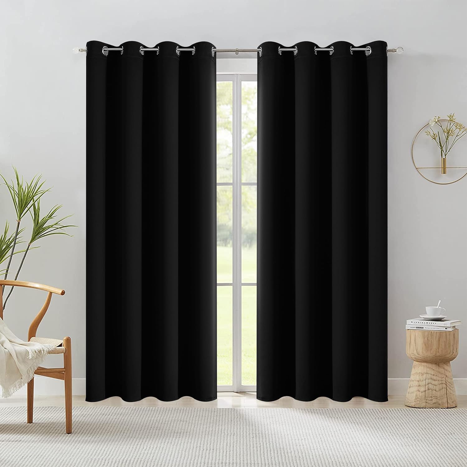 AMEHA Blackout Eyelet Curtains Bedroom Thermal Insulated for Living