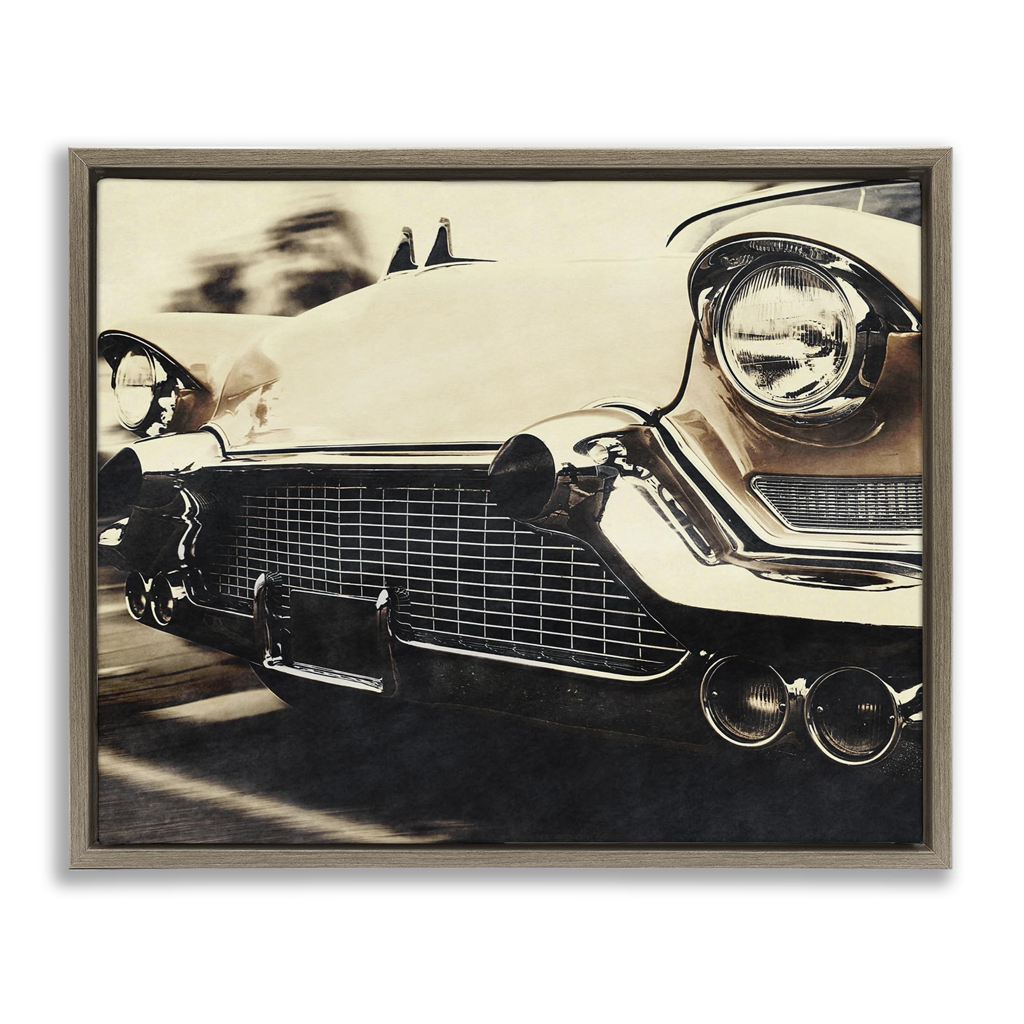 Stupell Industries Montalcino Elm (Textured) 'Vintage Ride Headlights', Floating Frame Canvas Art, Brown, 31 X 25 Inches, Easy To Hang And Sturdy, Made In Usa, By Marcus Prime