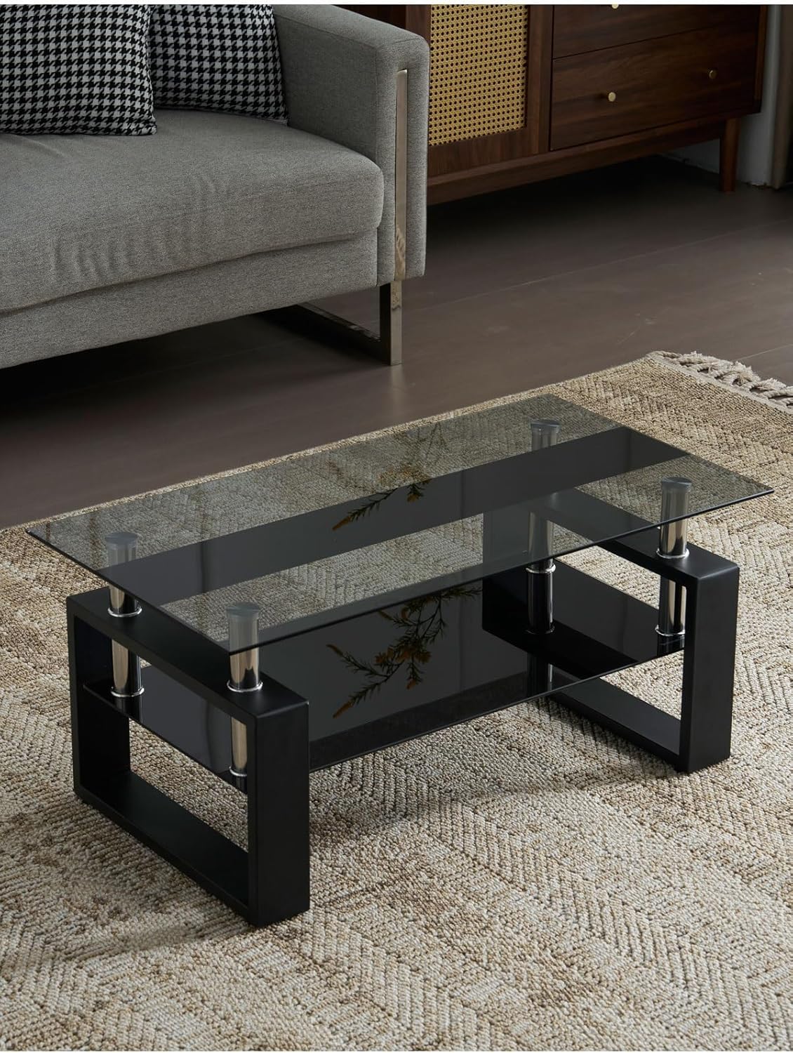 Amazon.co.jp Low Table, Glass Table, Center Table, Coffee Table