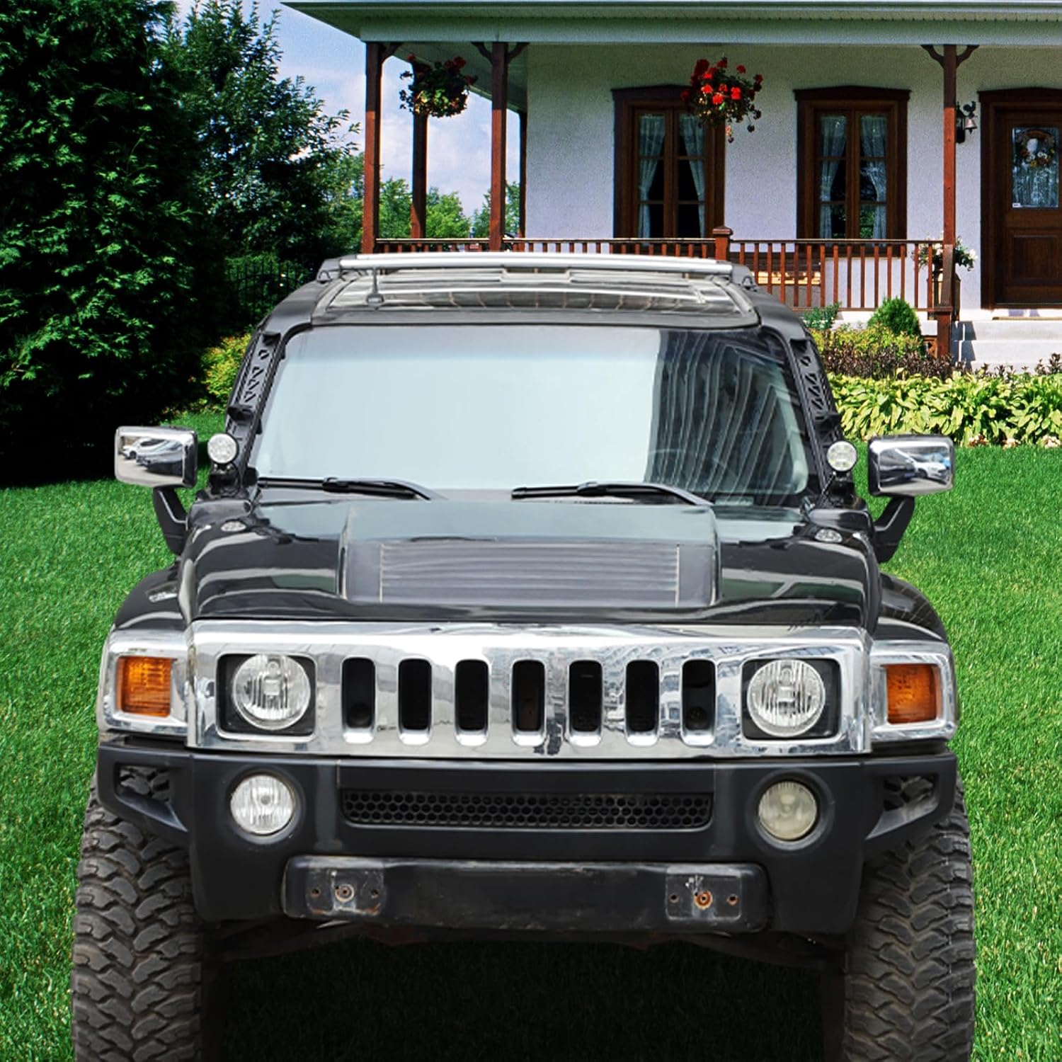 A-Pillar Light Mount Bracket Compatible with Hummer H3 2005-2009 Accessories, Dual Lower Windshield LED Work Light Mounts Kit