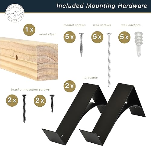 Miniatura 6 de MCS Master & Co - Mantel flotante de madera maciza con acabado de grano de madera de nogal de 72 pulgadas, estante flotante largo para sala de estar