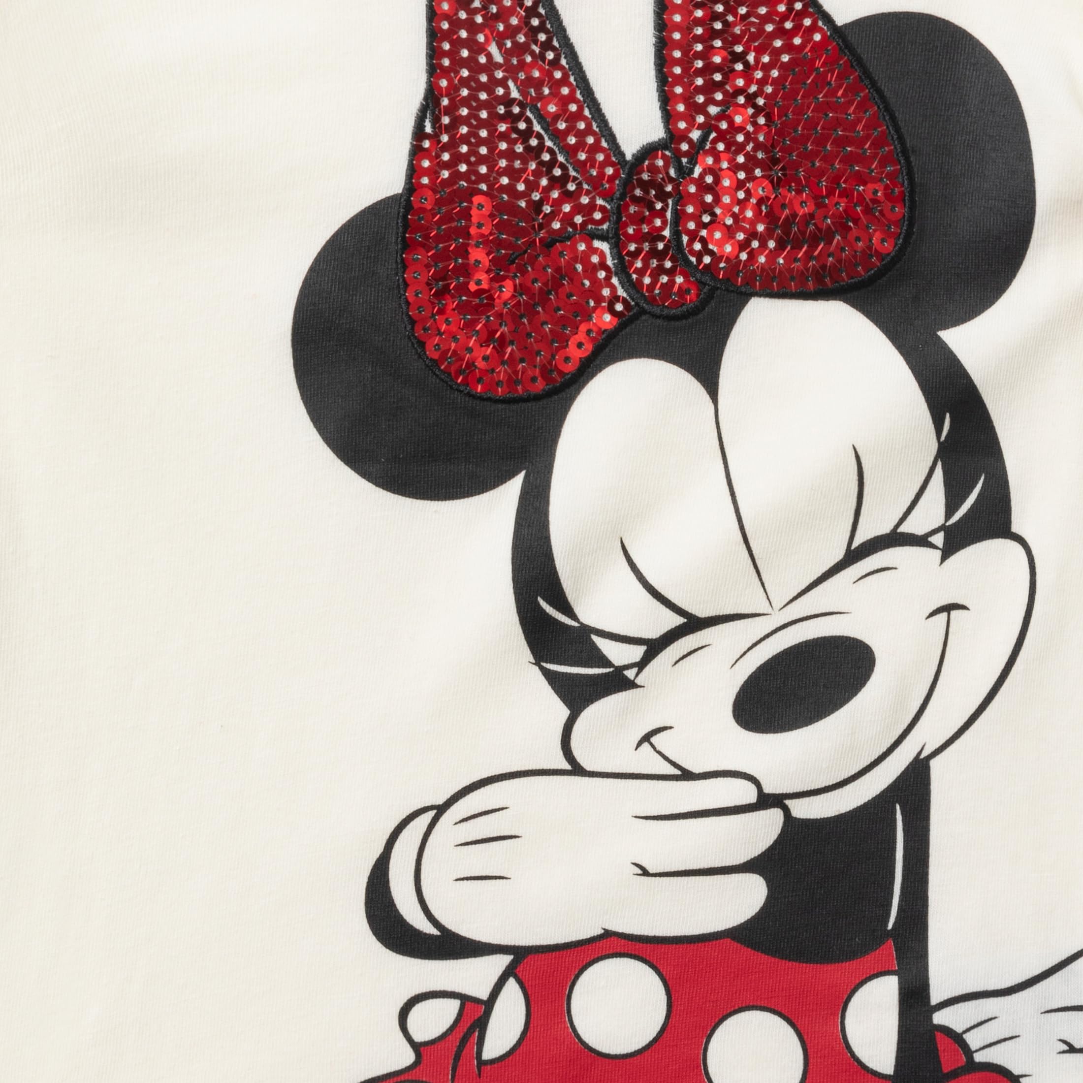 Disney Minnie Mouse - Set da 3 pezzi con leggings svasati, cardigan e maglietta con paillettes, per bambine