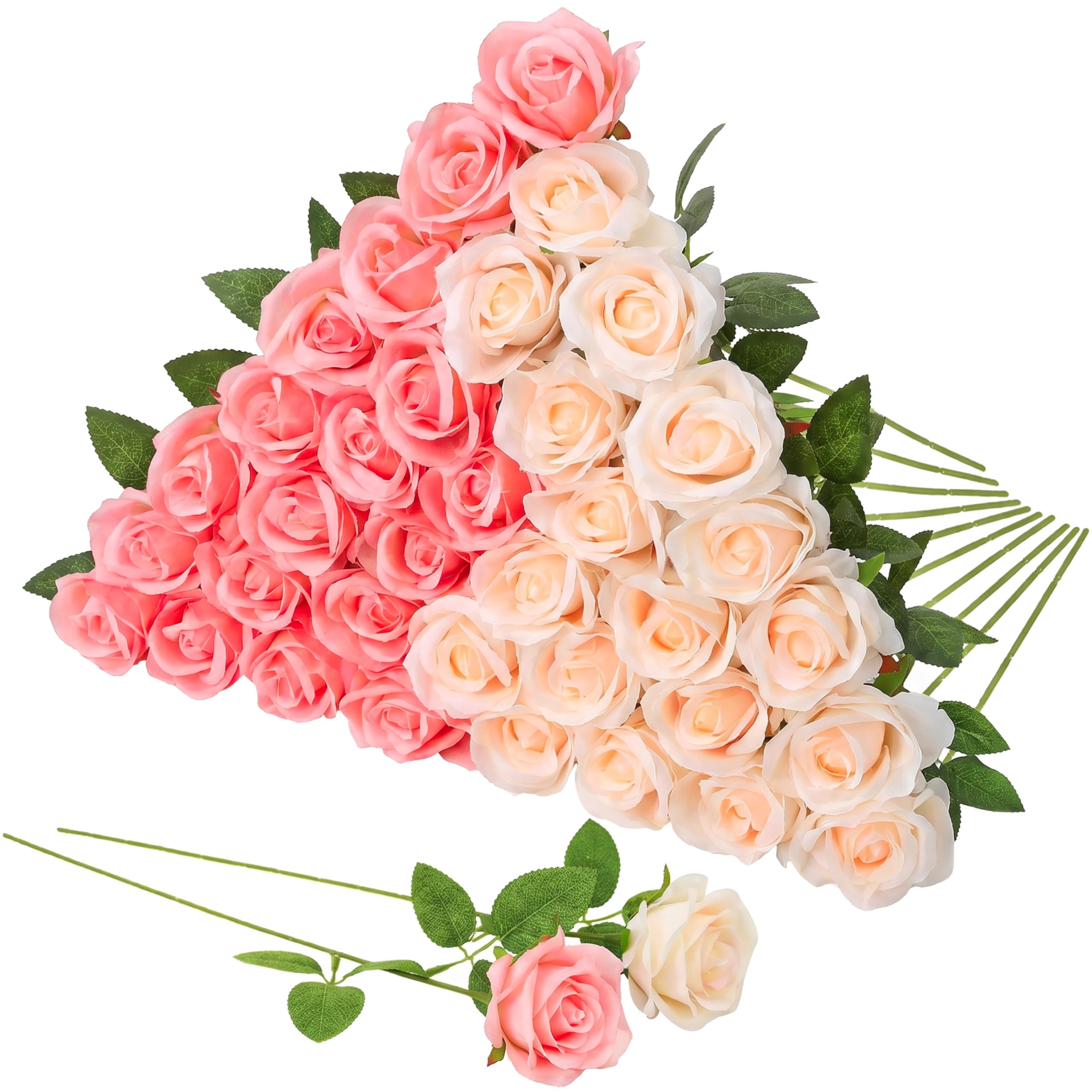 Hoemwarm 36 Pcs Pink Champagne Roses