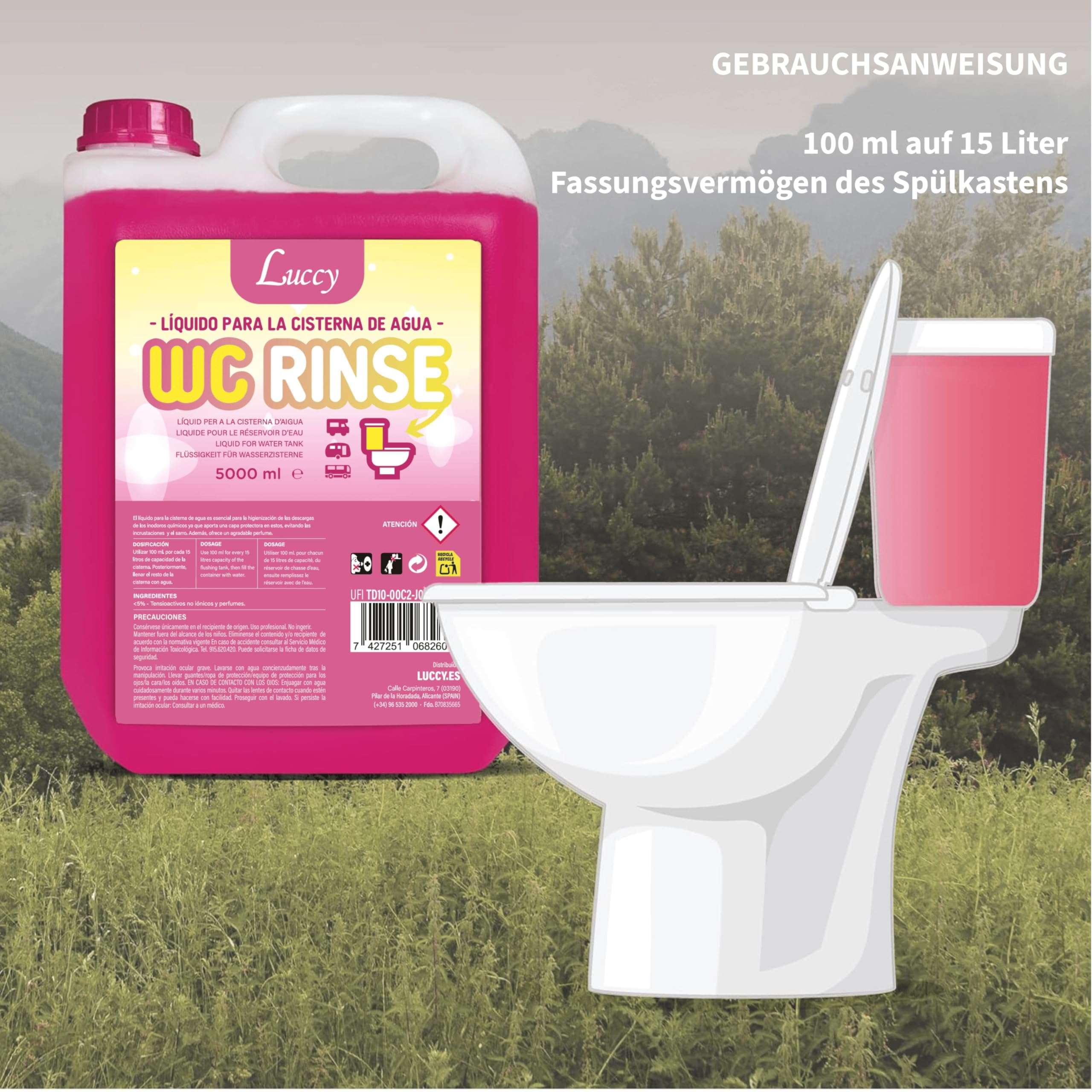 Pack WC Blau 10L + WC Rinse 10L | Zusatz für Schwarzwassertank und Frischwassertank | Flüssigkeiten für Chemietoilette in Wohnmobil, Camper und Caravan