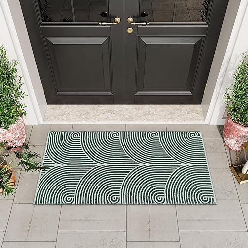 Miniatura 159 de Tiffasea Tapetes para puerta de interior, alfombra de área pequeña lavable beige de 2 x 3 pies, tapete reversible para puerta delantera, alfombra