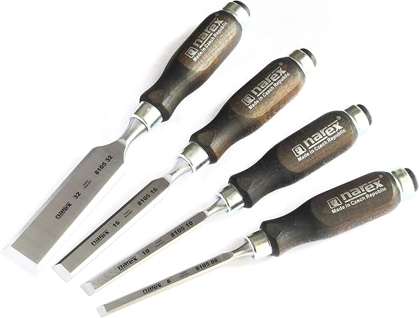 Narex Wood Chisel Set with dark handle
