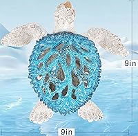 Vista 4 de VVGIFTS Ocean Decor Sea Turtle Coral Reef Home Office Decor Sculpture Beach Coastal Tabletop Shelf Collection (Blue)