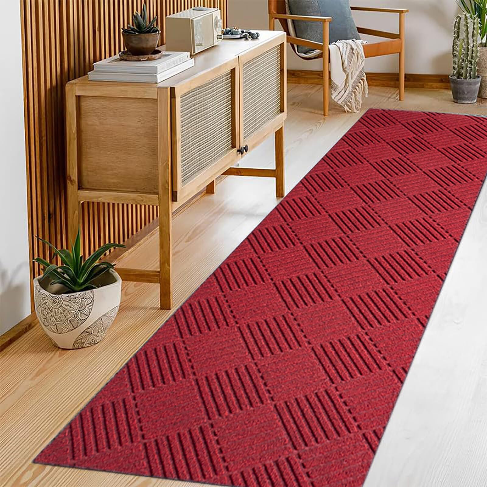 SUWUYUE Hallway Runner Rug, 2FT x 12FT Christmas Non-Slip Rubber Back Area Rug Indoor Outdoor Carpet Door Mat for Floor Entryway Bathroom Laundry Room