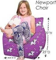 Vista 947 de Posh Creations Puf estructurado cómodo para jugar, leer y ver la televisión, Malibu Lounge, tela de lona para colorear, criaturas