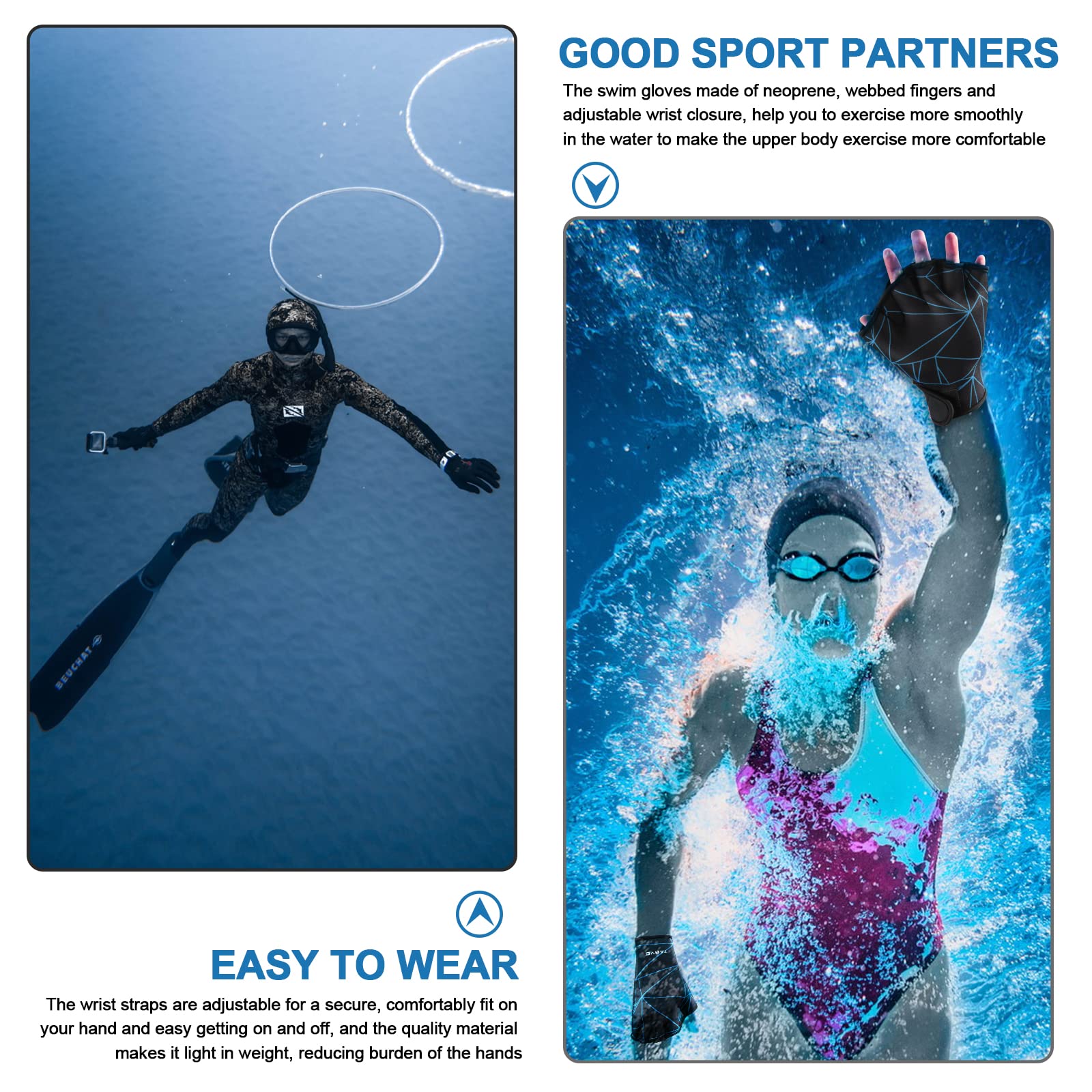 Guantes De Entrenamiento De Natación Para Entrenamiento De Natación
