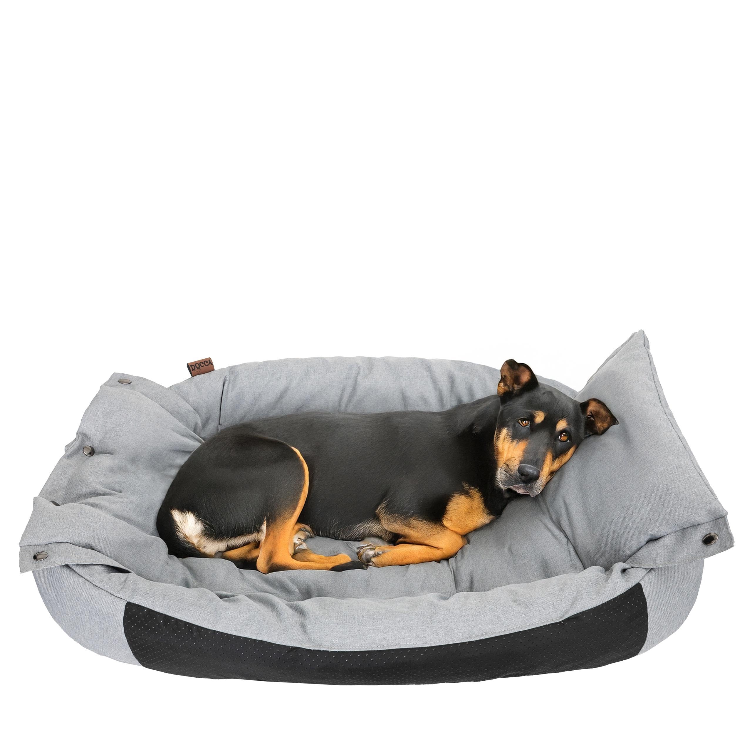 PillowPrim Legowisko dla psa i materac dla psa w jednym – sofa dla małych i średnich psów – łatwa do czyszczenia – wygodne legowisko dla zwierząt domowych – poduszka dla psów – L 76 x 56 cm