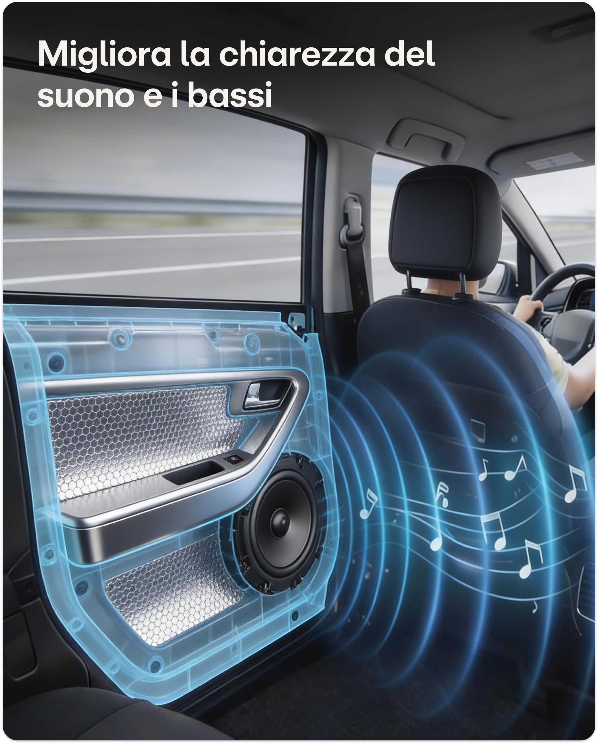 Praknu Alubutyl Isolante Insonorizzante 2 mm 40x500 cm Tappetino Autoadesivo per Auto