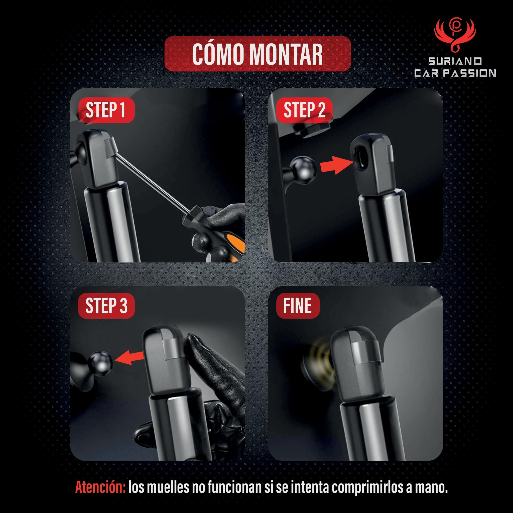 Amortiguador Maletero Compatible con Ford S-Max SMAX desde 2006 hasta 2010 Resorte de Gas para Puerta Trasera de Coche — view 7