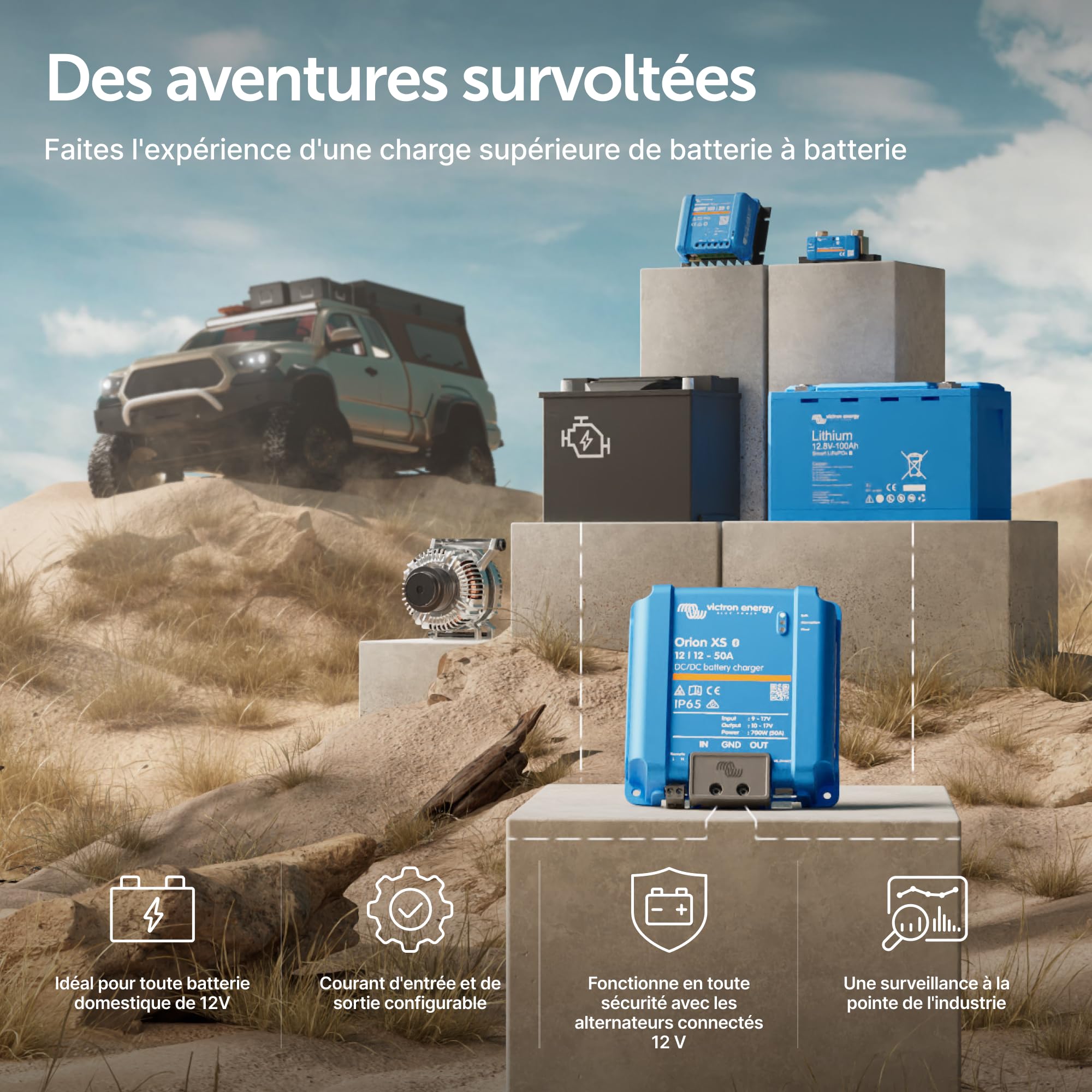 Victron Energy Chargeur de Batterie Orion XS 12/12-Volt 50 ampères DC-DC