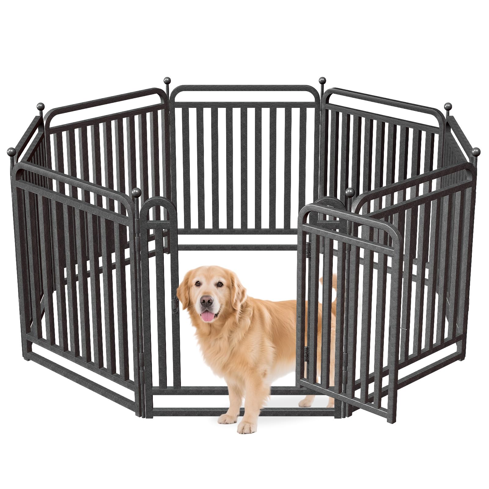 32 Inch Dog Playpen Outdoor, 8 Panels Puppy Playpen Heavy Duty Dog Play Pen Indoors, Rust Resistant Dog Pen for Large/Medium/Small Dogs, Dog Fence for
