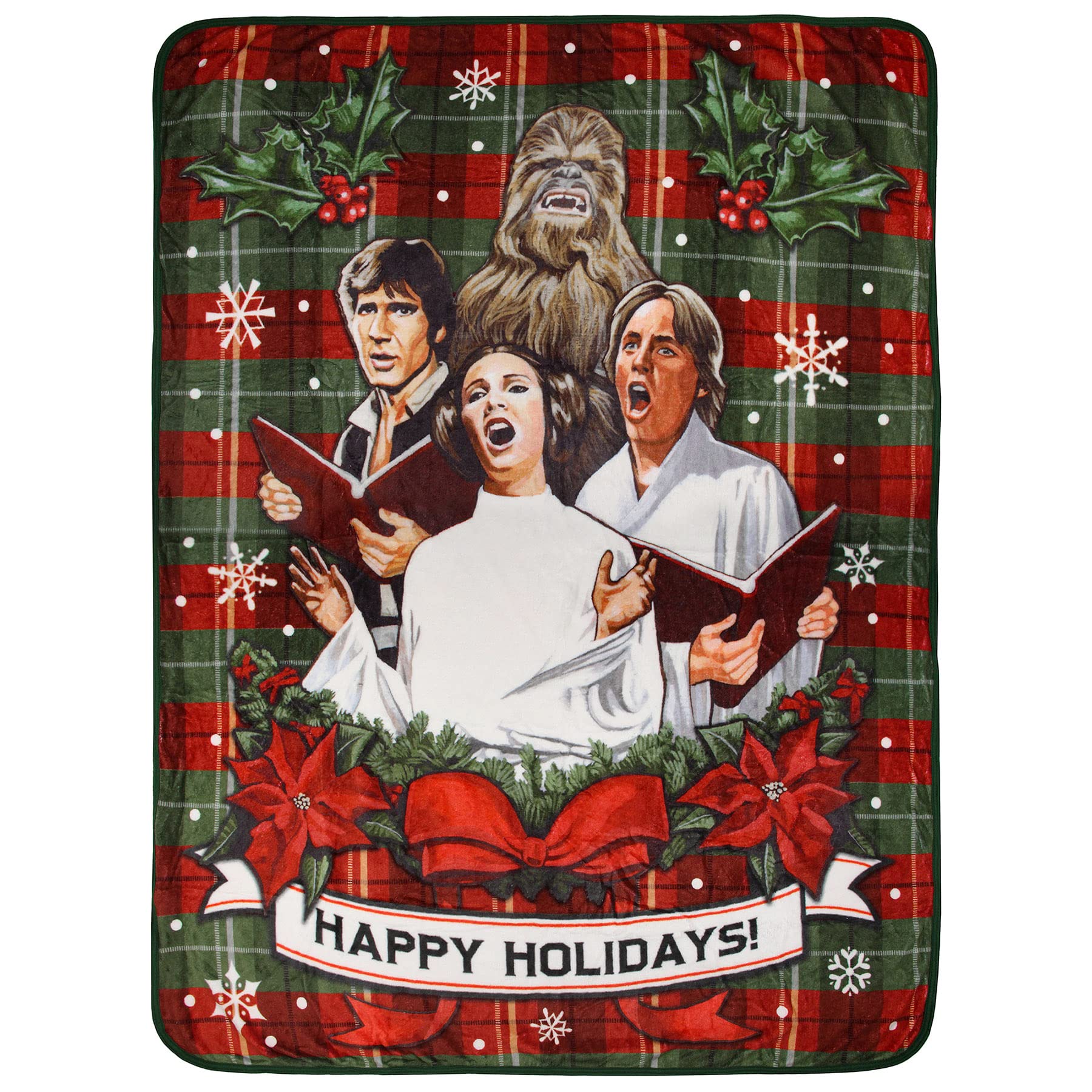 Northwest Star Wars Holiday Chorus Carolers Plush Throw Blanket 46" x 60" (117cm x 152cm)