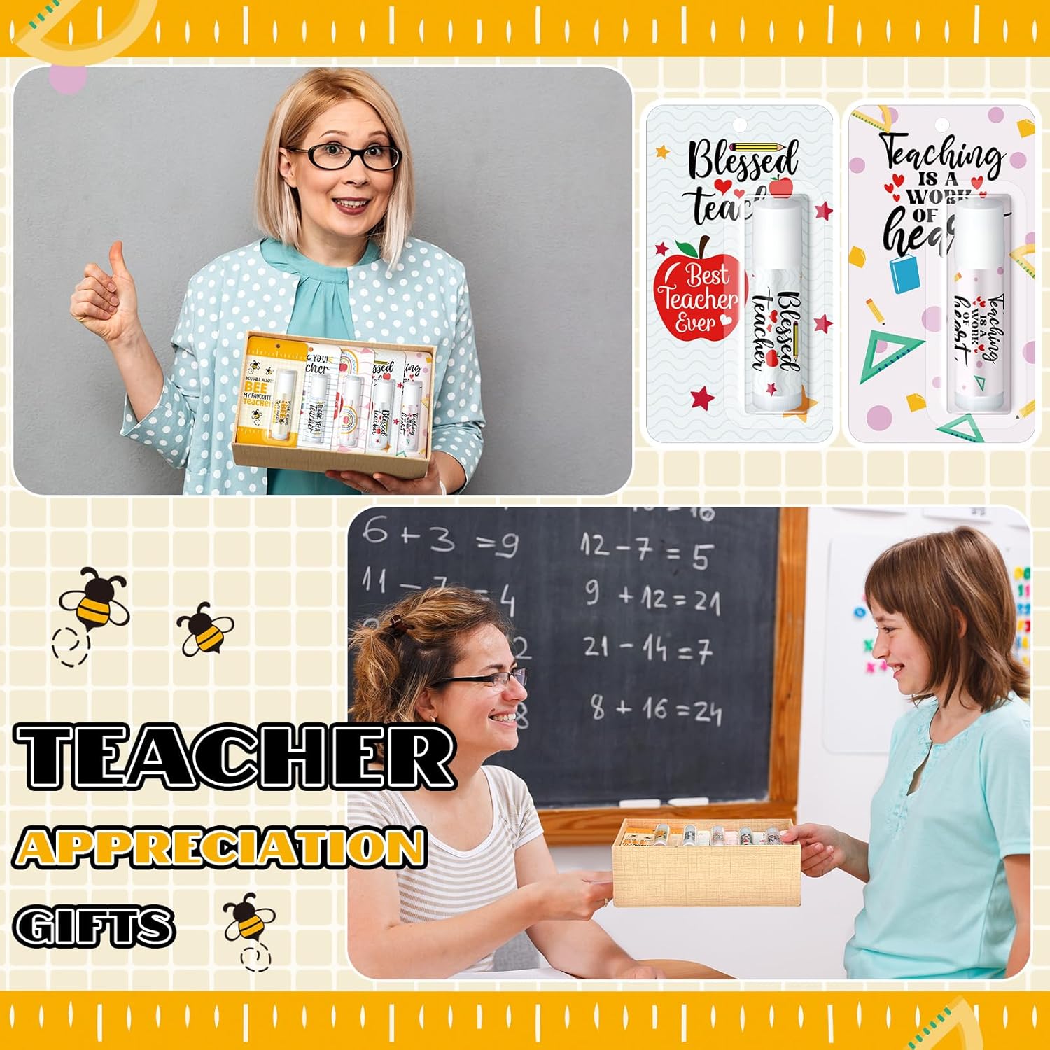 15 Pack Teacher Employee Appreciation Gift Bulk Lip Balm Employee Staff Appreciation Teacher Staff Team Thank You Gift Bulk Honey Flavor Balm Inspirational Party Favors for Women Men (Cute) - Image 6