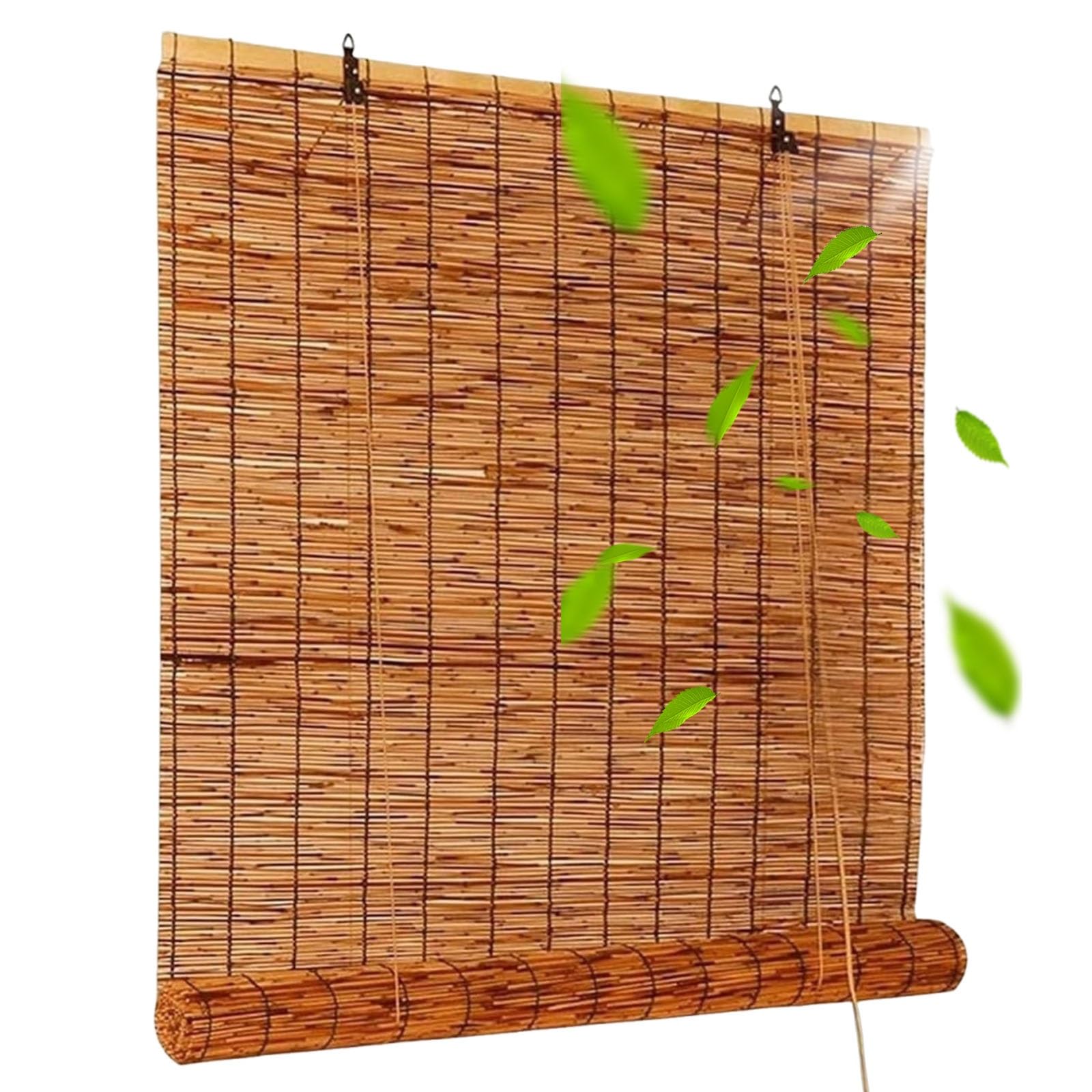 Rideau De Roseau Carbonisation Tissés À La Main, Store Enrouleur Bambou De Balcon, Stores en Bambou Rideau De Paille, pour Extérieur Patio(W39xH79IN(100x200CM))