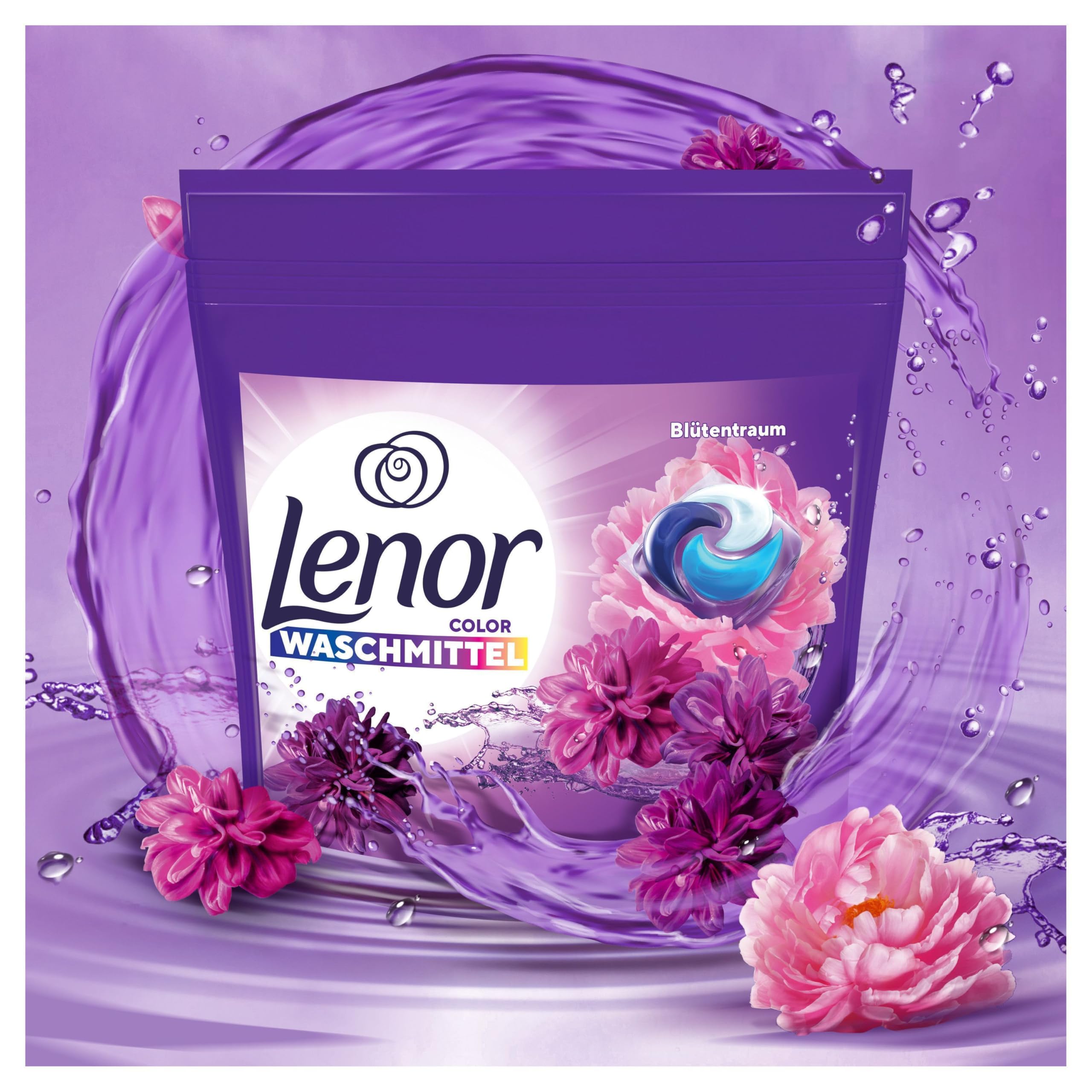Lenor Waschmittel Pods, 100 Waschladungen, Blütentraum, Colorwaschmittel, Langanhaltende Frische & Geruchsentfernung Bei Kaltwäsche