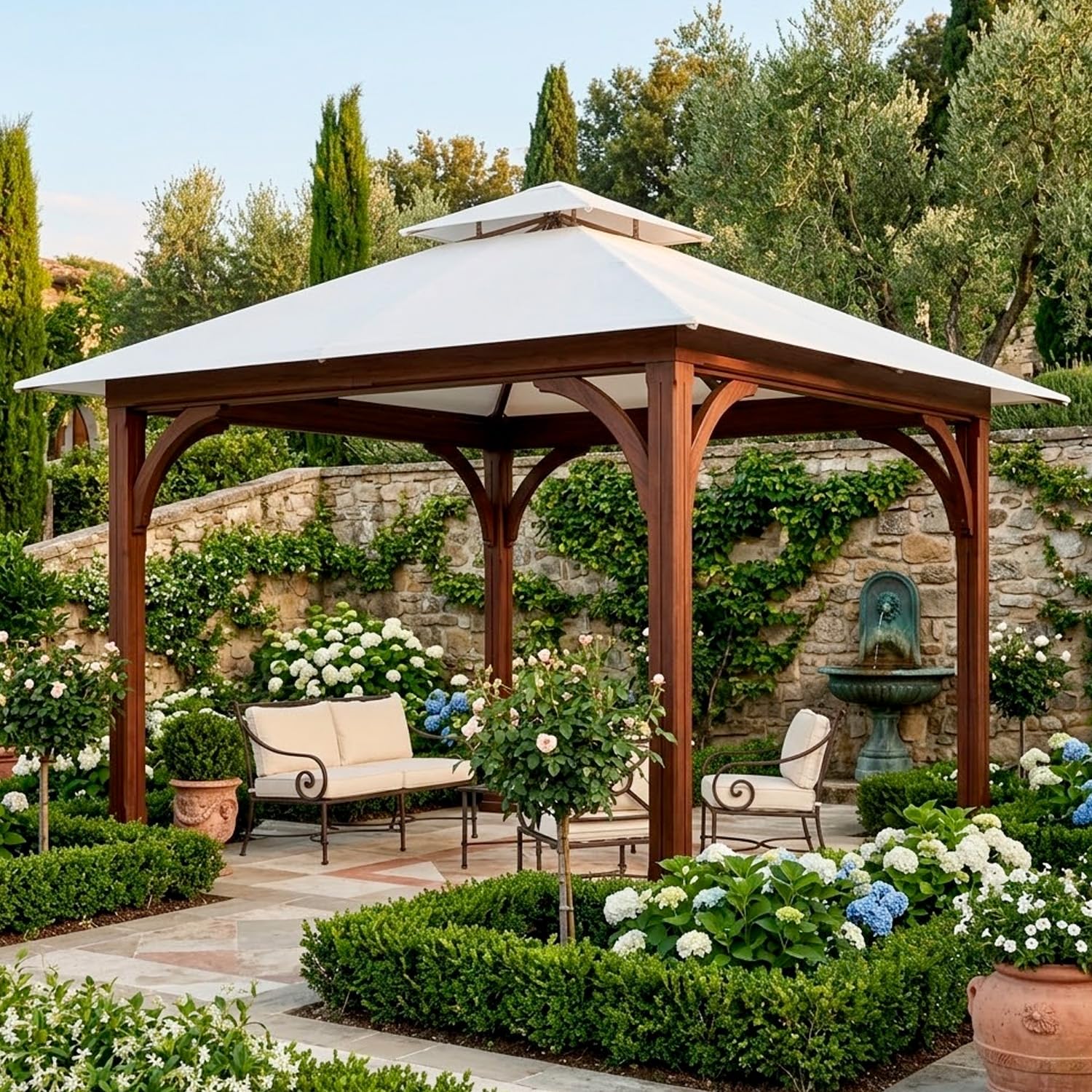 Telo Di Ricambio Universale Per Gazebo Con Air Vent Superiore In Tessuto Resistente E Sistema Di Fissaggio Con Taschette Per Giardino Patio E Terrazza 300 X 300 Cm Beige