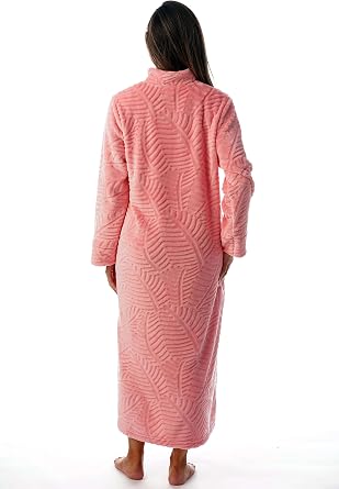 Just Love Plush Zipper Lounger Solid Robe